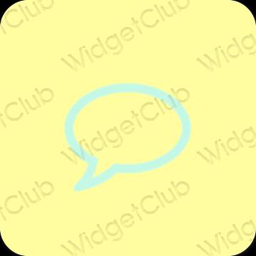 Estetické žltá Messages ikony aplikácií