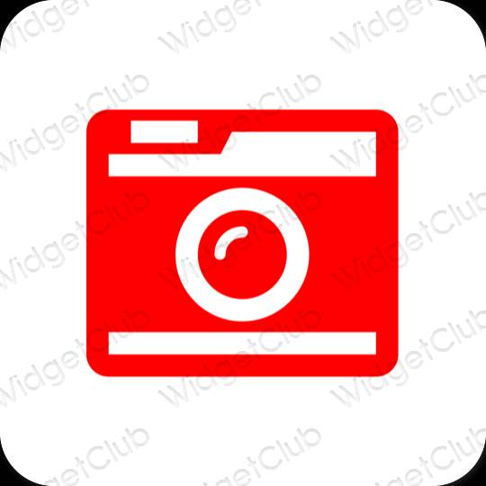 Estético rojo Camera iconos de aplicaciones