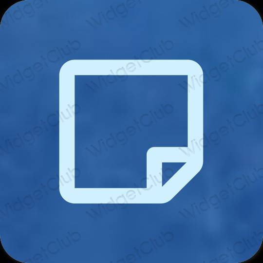 Естетичен пастелно синьо Notes икони на приложения