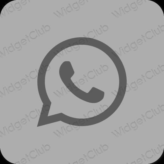 审美的 灰色的 WhatsApp 应用程序图标