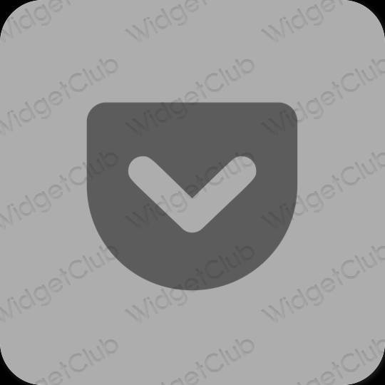 Esthétique grise Pocket icônes d'application