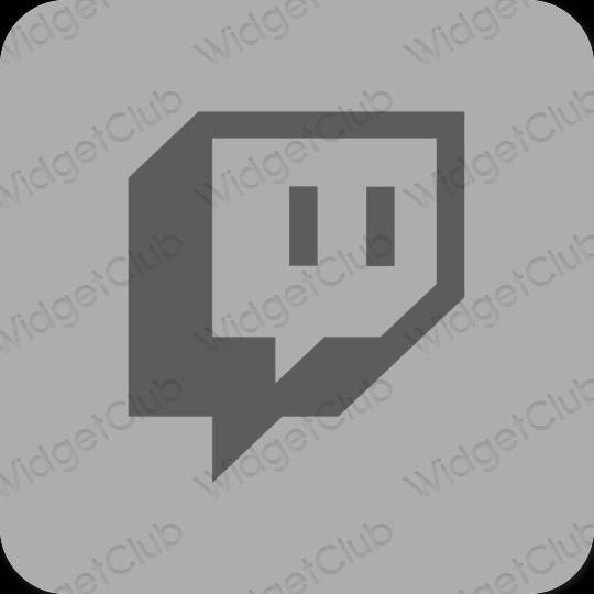 Estetisk grå Twitch app ikoner