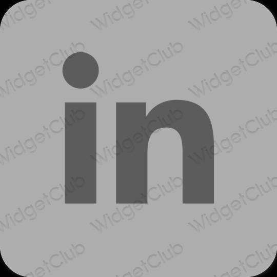 Estetické sivá Linkedin ikony aplikácií
