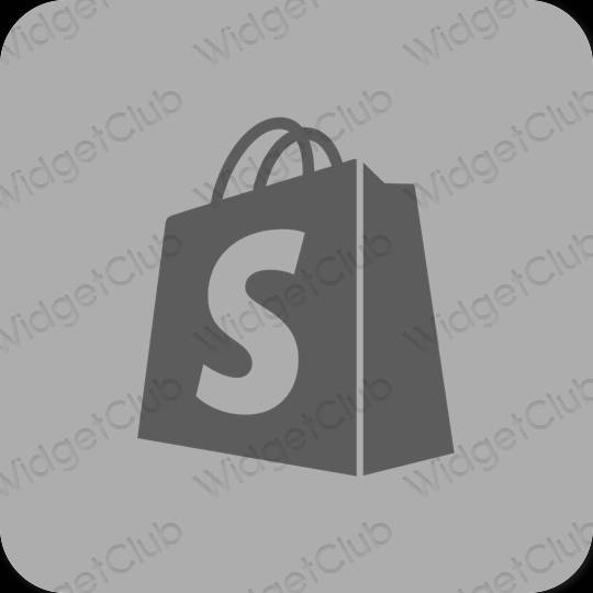 אֶסתֵטִי אפור Shopify סמלי אפליקציה