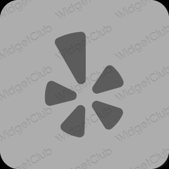 Estético gris Yelp iconos de aplicaciones