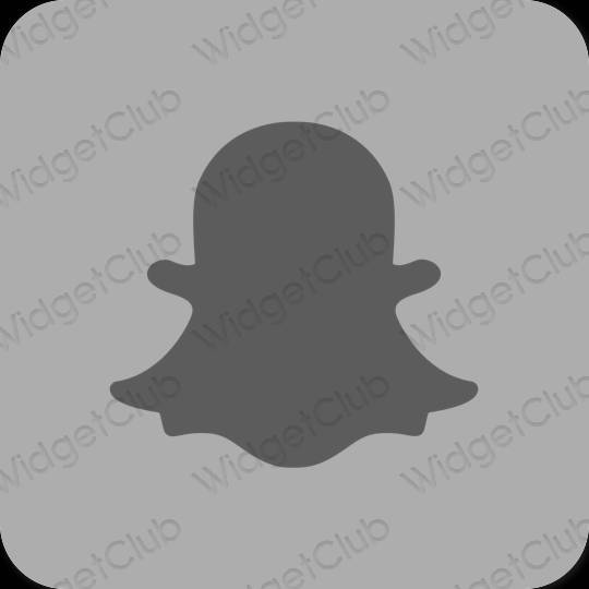 Esztétika szürke snapchat alkalmazás ikonok