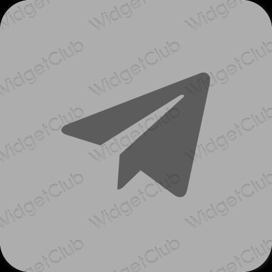 Estetické sivá Telegram ikony aplikácií