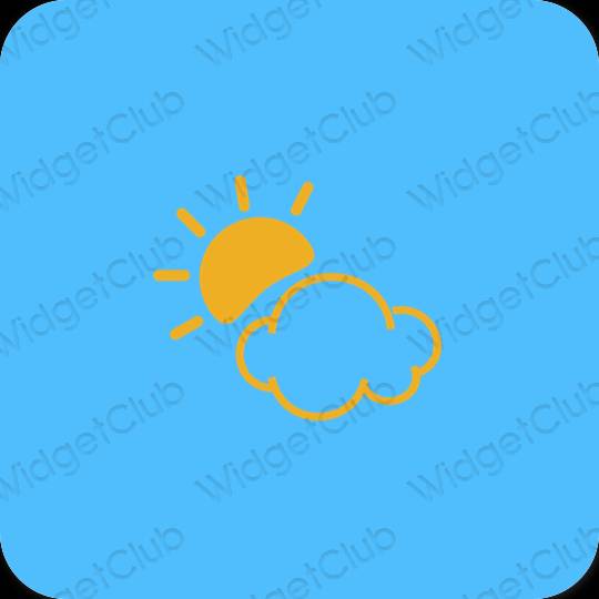 Aesthetic blue Weather app icons