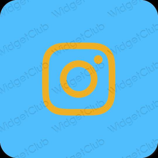 Estético azul Instagram iconos de aplicaciones