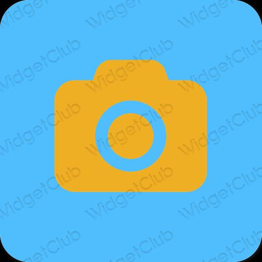 Aesthetic blue Camera app icons