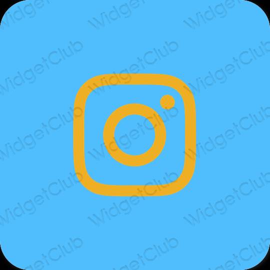 Estético azul Instagram iconos de aplicaciones