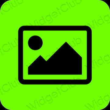 Aesthetic green Photos app icons