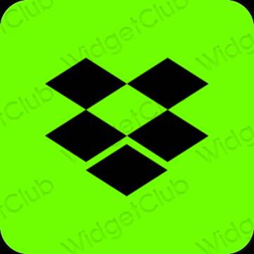 Esthétique vert Dropbox icônes d'application