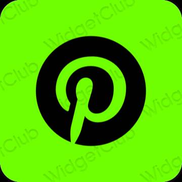 미적인 초록 Pinterest 앱 아이콘