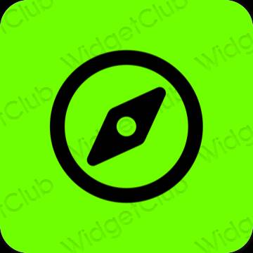 Estetski zelena Safari ikone aplikacija