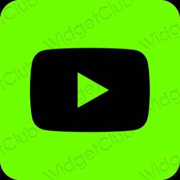 Esthétique vert Youtube icônes d'application