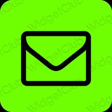 جمالي لون أخضر Mail أيقونات التطبيق