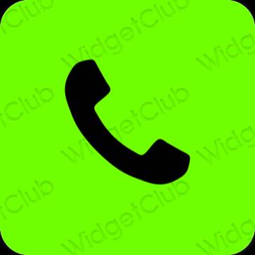 Estético verde Phone iconos de aplicaciones