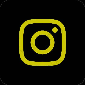 Estético negro Instagram iconos de aplicaciones