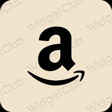 Stijlvol beige Amazon app-pictogrammen