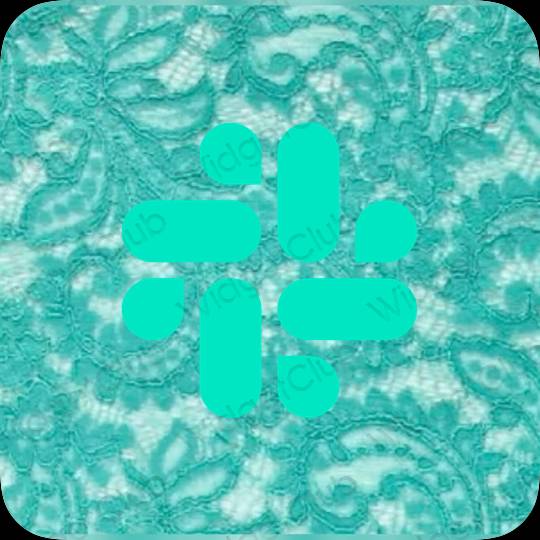 Aesthetic blue Slack app icons