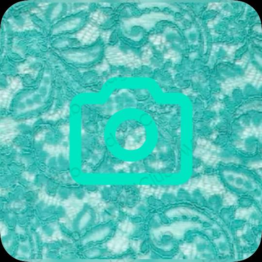Aesthetic blue Camera app icons