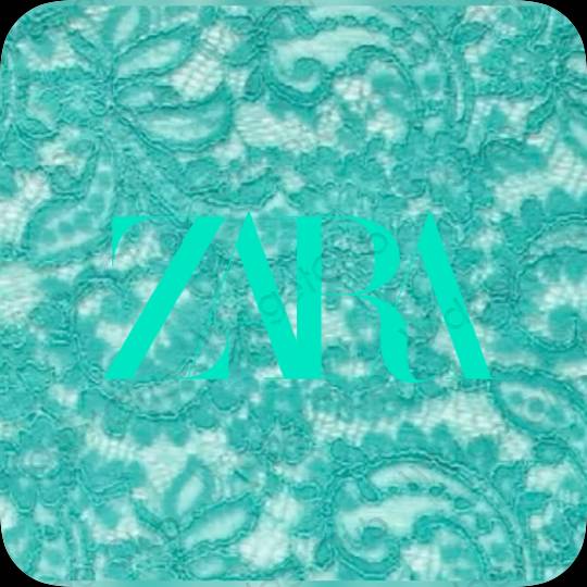 Aesthetic blue ZARA app icons