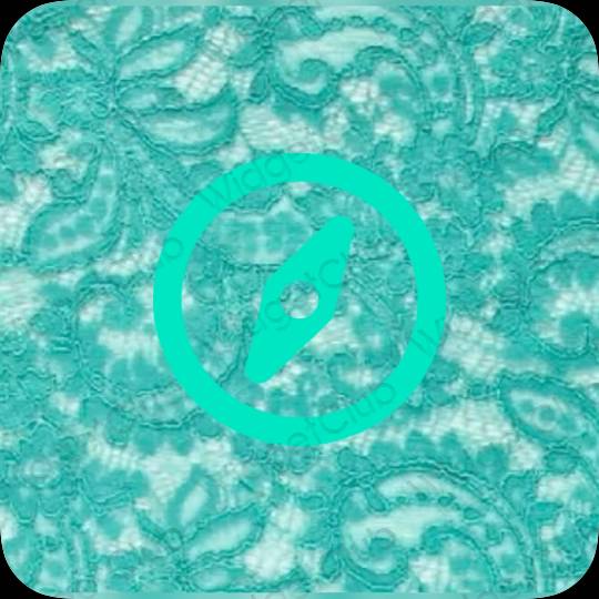 Aesthetic blue Safari app icons
