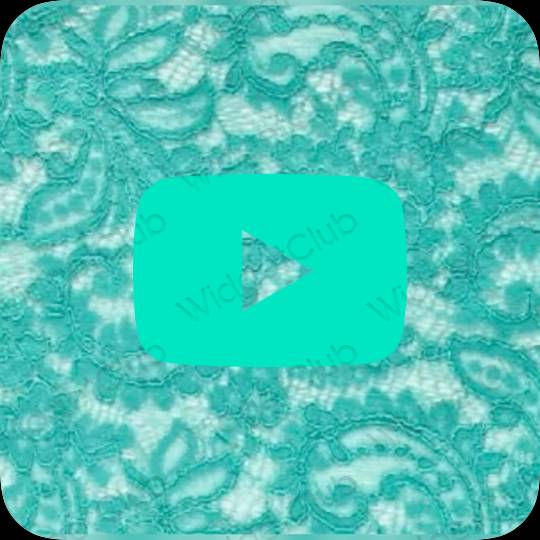 Aesthetic blue Youtube app icons