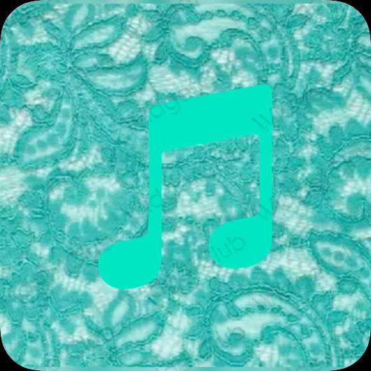 Aesthetic blue Music app icons