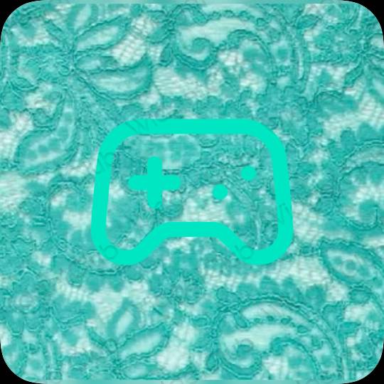 Aesthetic blue Game app icons