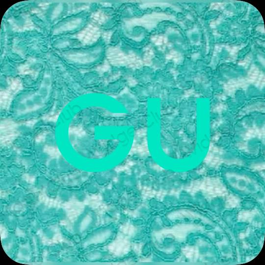 Aesthetic blue GU app icons