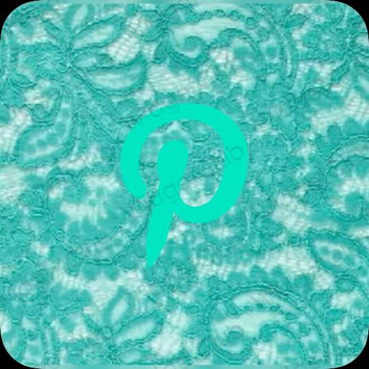 Aesthetic blue Pinterest app icons
