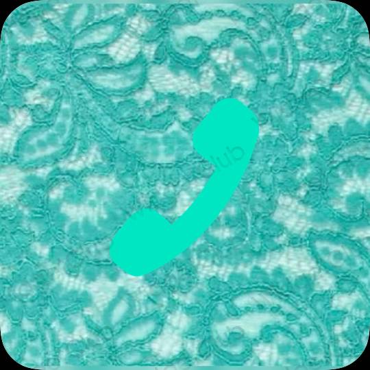 Aesthetic blue Phone app icons