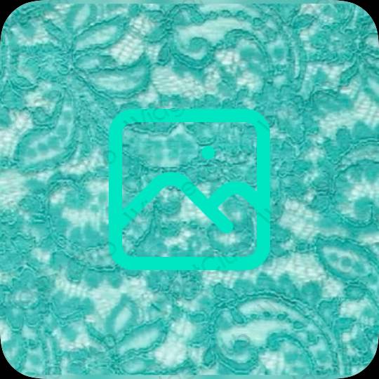 Aesthetic blue Photos app icons