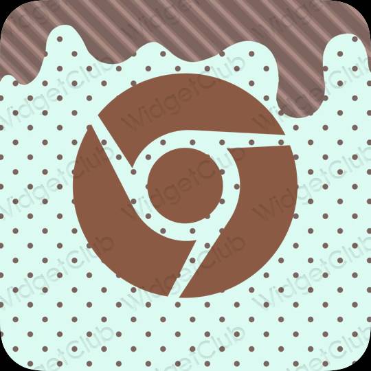 Aesthetic pastel blue Chrome app icons
