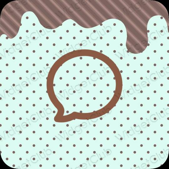 Aesthetic pastel blue Messages app icons