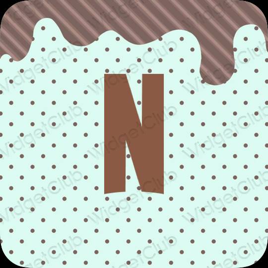 زیبایی شناسی آبی پاستلی Netflix آیکون های برنامه