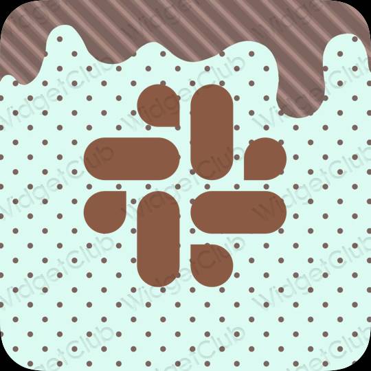 Aesthetic pastel blue Slack app icons