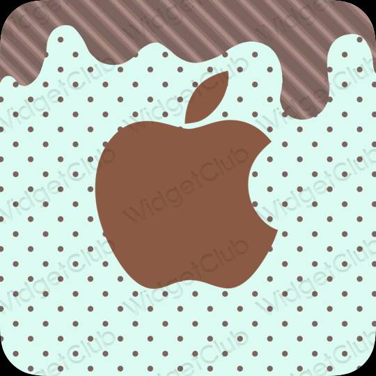 Aesthetic pastel blue Apple Store app icons