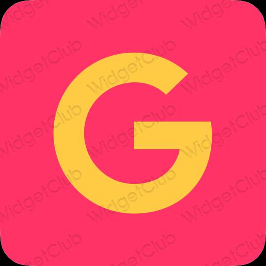 Estetico rosa fluo Google icone dell'app