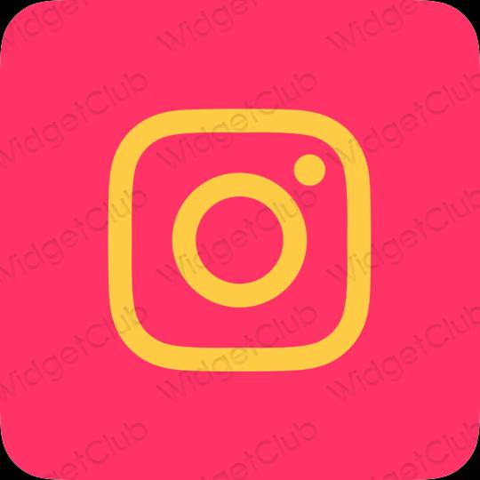 Aesthetic neon pink Instagram app icons