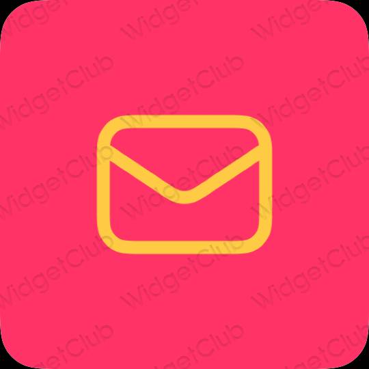 Aesthetic neon pink Mail app icons
