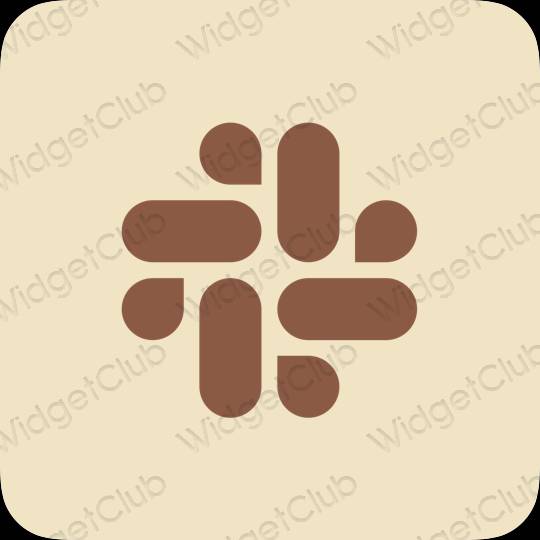 Aesthetic beige Slack app icons
