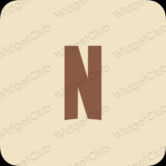 Aesthetic beige Netflix app icons
