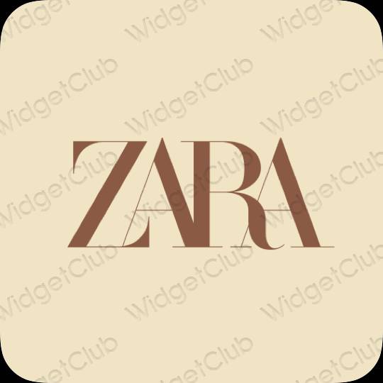 زیبایی شناسی رنگ بژ ZARA آیکون های برنامه