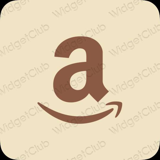 Ესთეტიური კრემისფერი Amazon აპლიკაციის ხატები