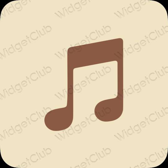 زیبایی شناسی رنگ بژ Music آیکون های برنامه