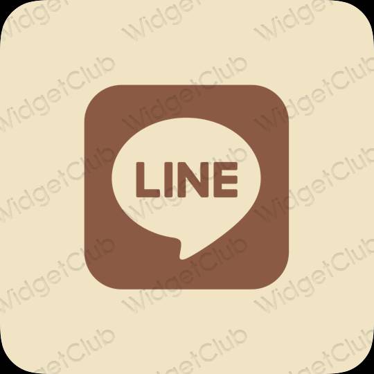 Aesthetic beige LINE app icons