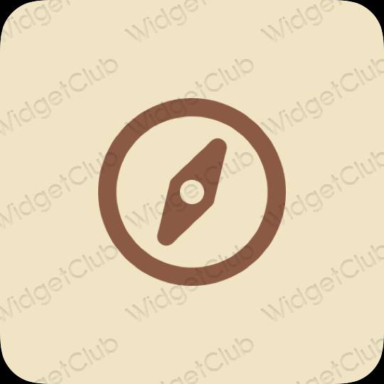 Aesthetic beige Safari app icons